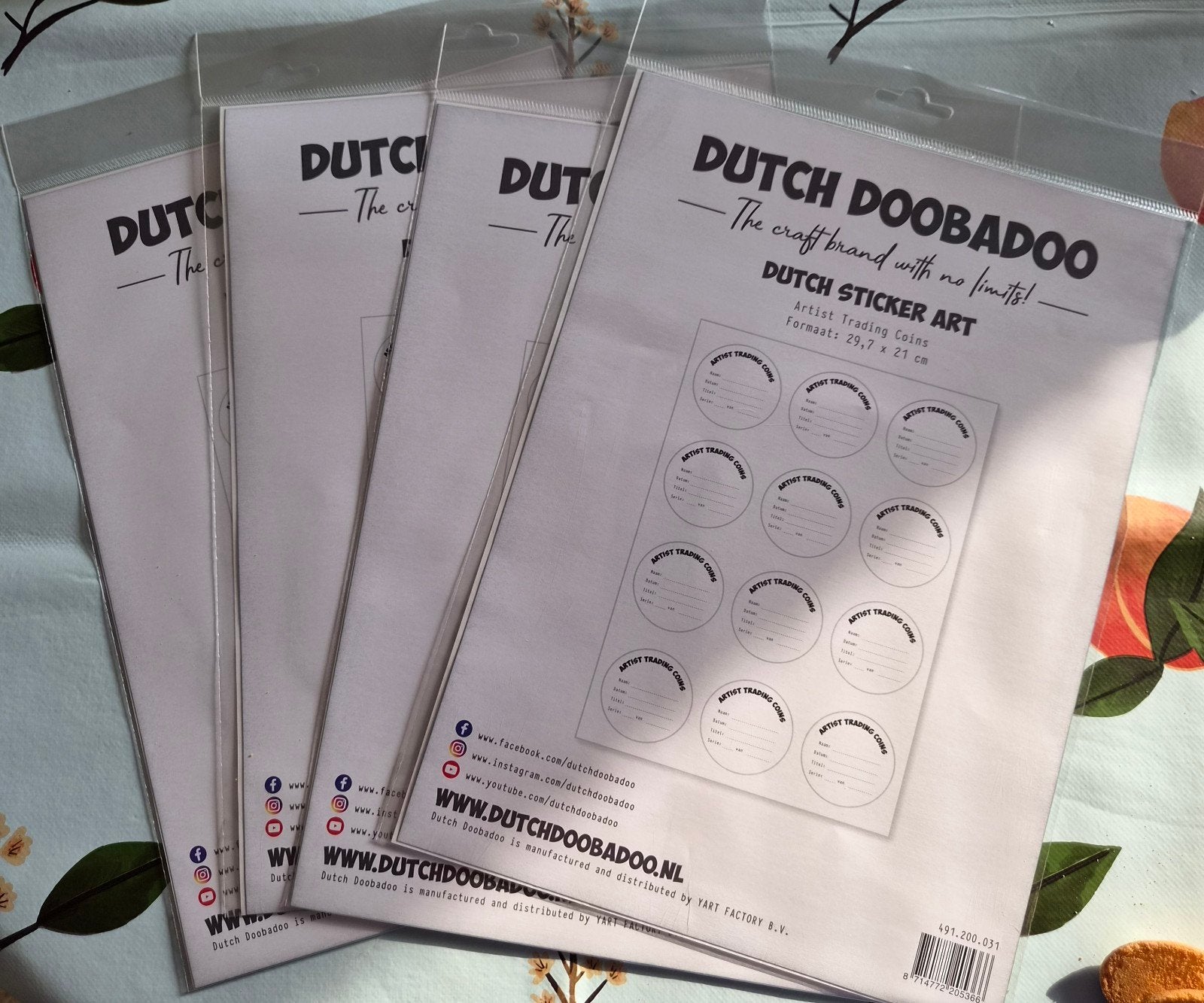 Dutch Doobadoo, atc-stickers, 4 vellen, Hobby en Vrije tijd, Ophalen of Verzenden, Nieuw, Overige thema's, Overige typen