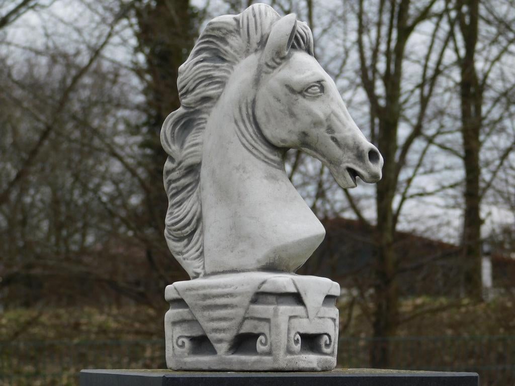 Beeld Paardenhoofd - 35 cm - Steen, Dierenbeeld, Steen, ., Nieuw