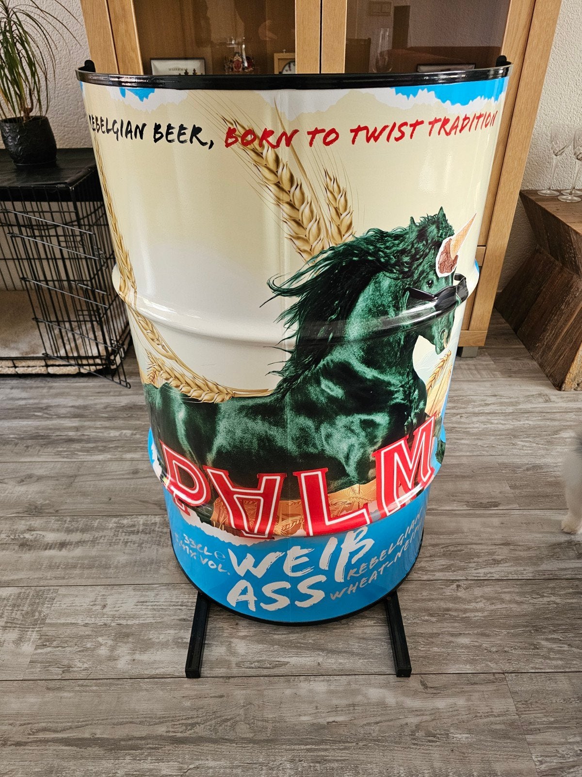 % Palm halve ton - Gaaf voor mancave of rooktafel bij cafe, Ophalen, Gebruikt, Reclamebord