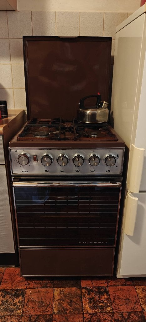Echte antieke Gasfornuis met oven, Witgoed en Apparatuur, Fornuizen, Ophalen, Gebruikt, 4 kookzones, Gas