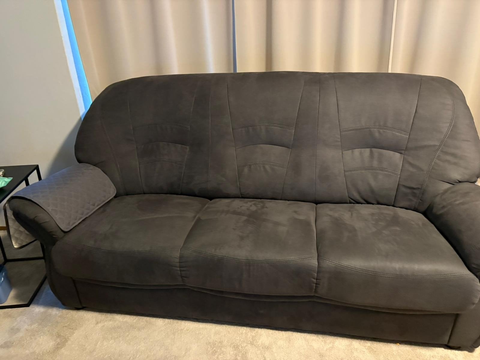 Bankstel grijs, Minder dan 75 cm, Ophalen of Verzenden, Zo goed als nieuw, Rechte bank