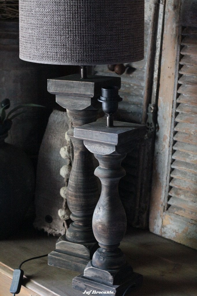 Balusterlamp vintage black vierkant, Huis en Inrichting, Www.jufbrocante.nl, Www.jufbrocante.nl, Nieuw, Ophalen of Verzenden