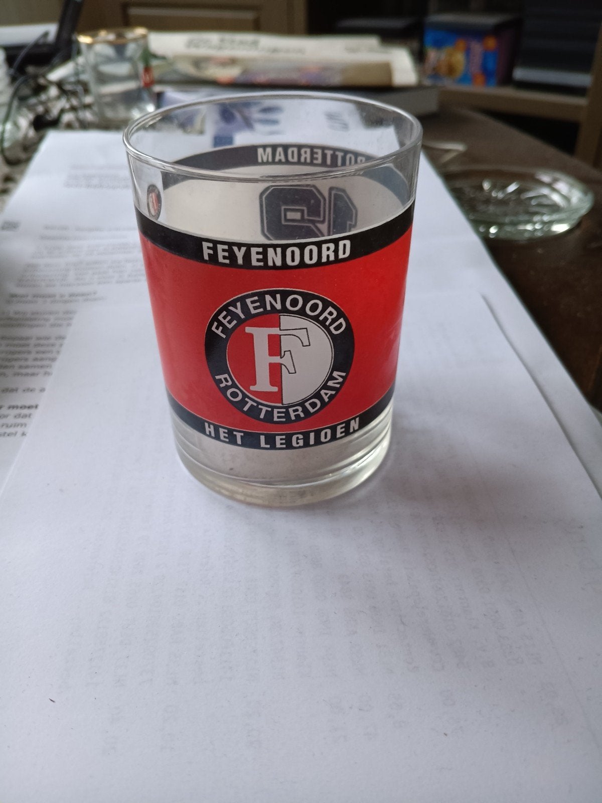Oud Feyenoord glaasje jaren 70?, Ophalen of Verzenden, Gebruikt, Feyenoord