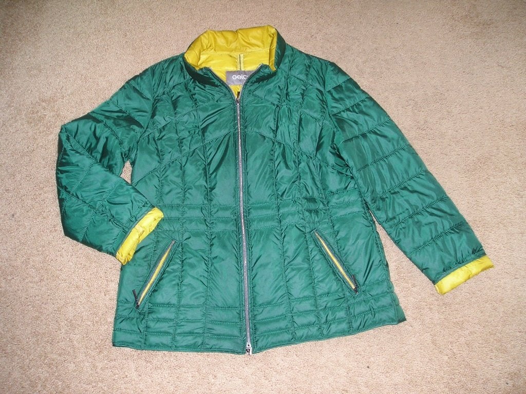 aparte groene jas Gelco maat 40 - tussenjas, Kleding | Dames, Gelco, Zo goed als nieuw, Groen, Ophalen