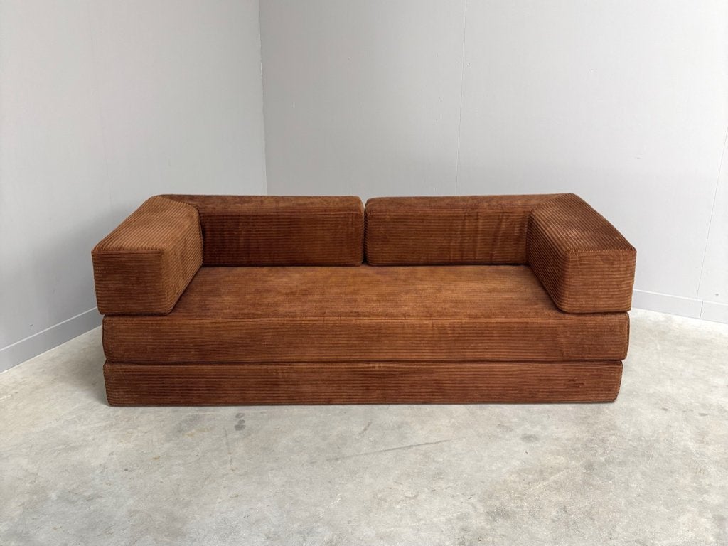Jaren 60 70 daybed bank sofa vintage design corduroy, Huis en Inrichting, Banken | Sofa's en Chaises Longues, Ophalen, 150 tot 200 cm