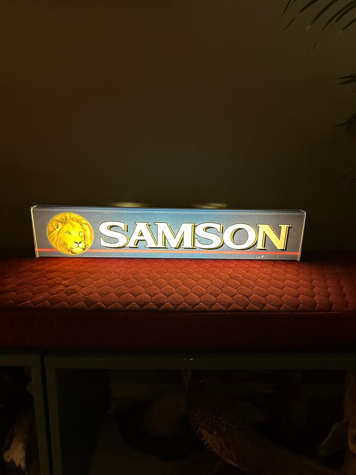 Werkende Samson lichtbak sigaretten reclame, Verzamelen, Merken en Reclamevoorwerpen, Ophalen of Verzenden, Zo goed als nieuw