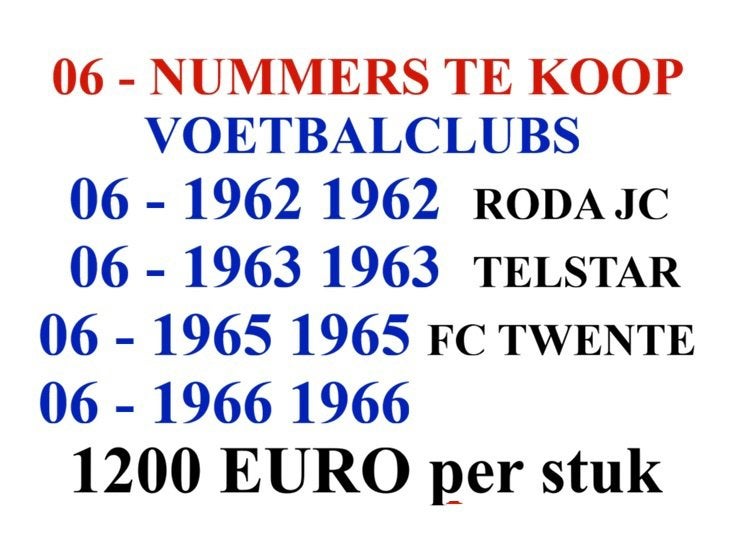 MOOIE 06-NUMMERS VOETBALCLUBS OPRICHTING TE KOOP, Ophalen of Verzenden, Nieuw, Overige providers, Prepaidkaart