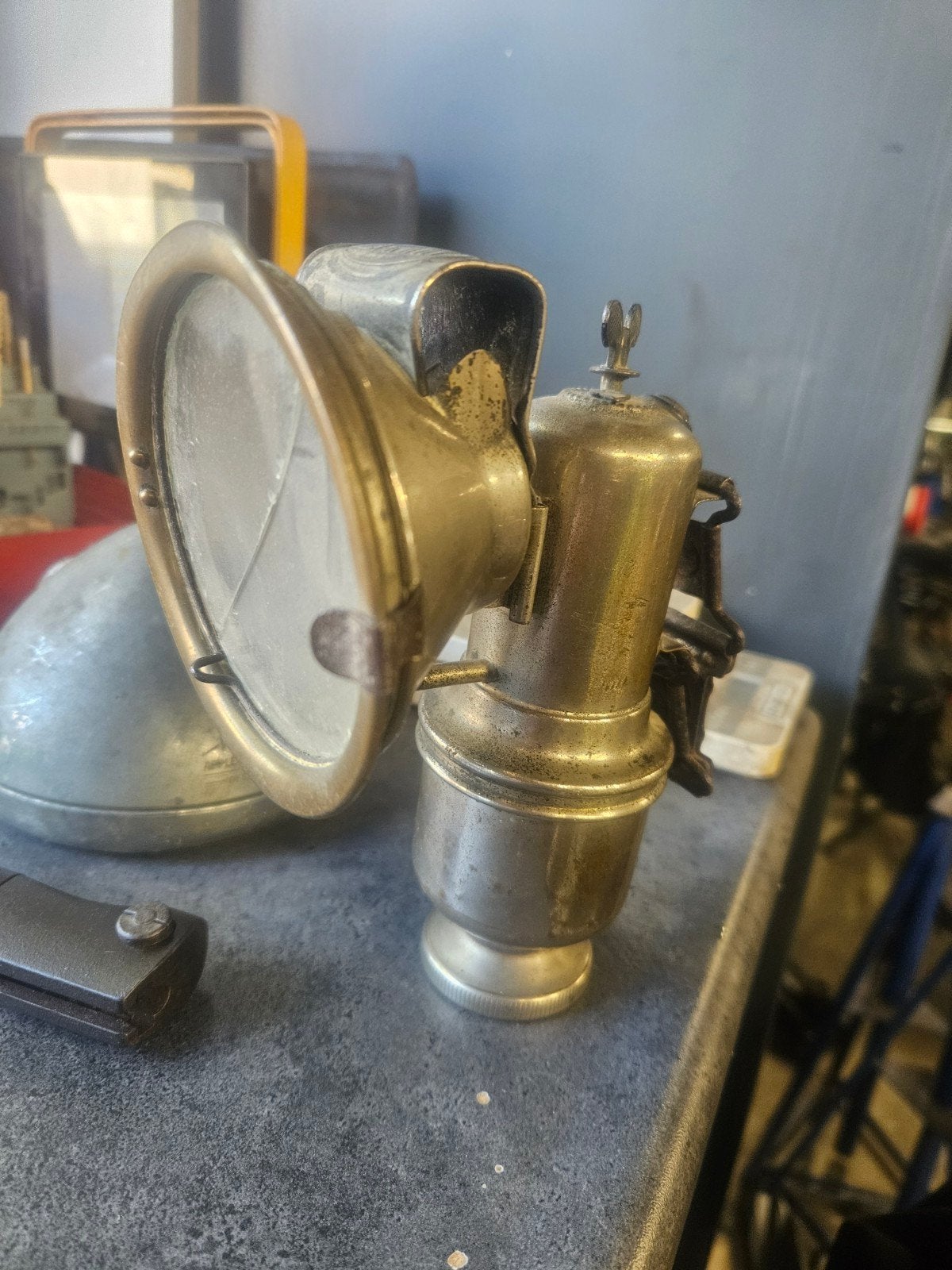 Antieke  fietslamp - RIEMANN - Vintage verzamelobject, Ophalen of Verzenden, Gebruikt, Overig, Voorlicht