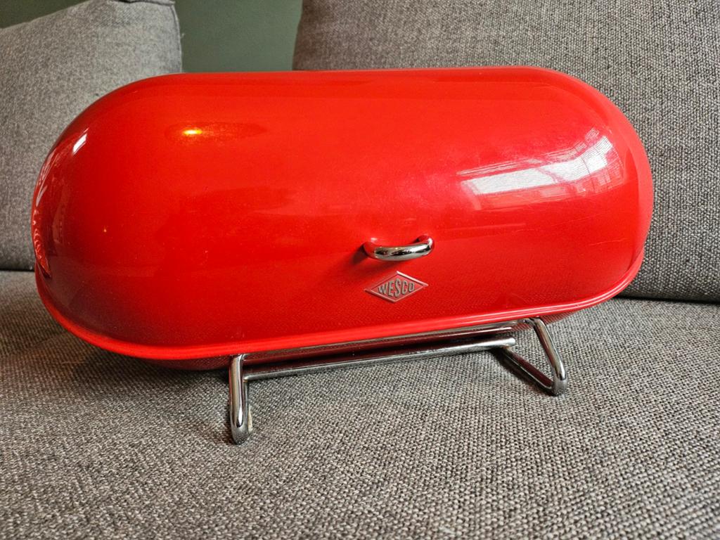 Wesco Broodtrommel Rood - Stijlvol en Praktisch, Ophalen of Verzenden, Zo goed als nieuw, Metaal, Broodtrommel