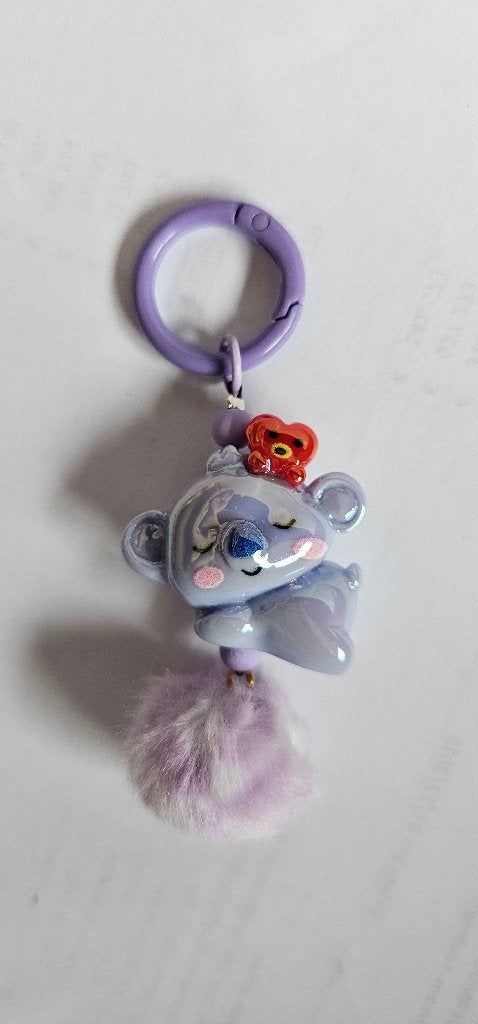 Leuke Koala bt21, bts Sleutelhanger met Pluizige Bal, Ophalen of Verzenden, Nieuw, Dier of Natuur
