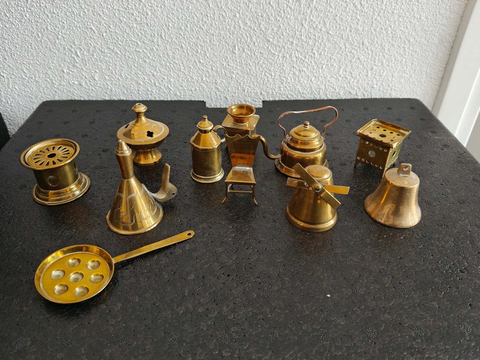 Miniatuur koperen/bronzen voorwerpen - set van 11, Antiek en Kunst, Antiek | Koper en Brons, Ophalen of Verzenden, Koper