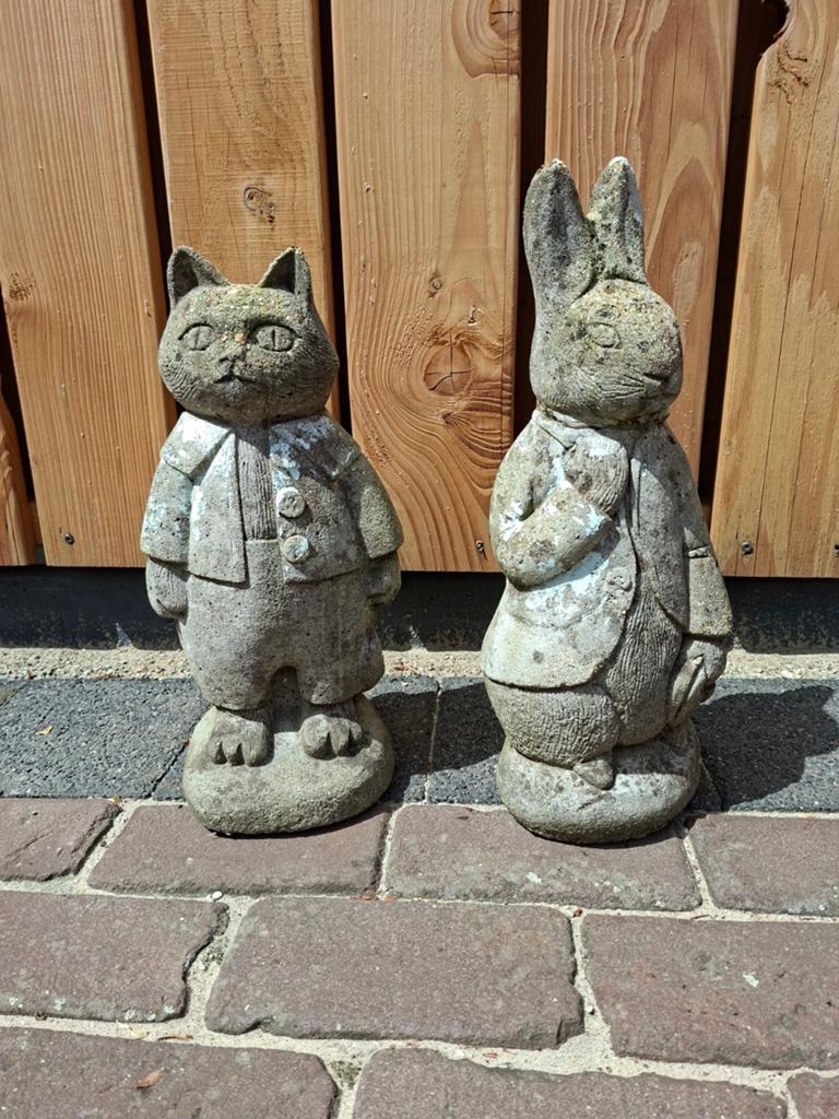 Beatrix potter betonnen tuinbeelden, Tuin en Terras, Tuinbeelden, Ophalen, Beton