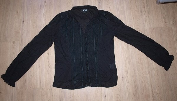 S'Nob Zwarte Blouse met Kant (M), Kleding | Dames, Maat 38/40 (M), Zwart, Ophalen of Verzenden, Zo goed als nieuw
