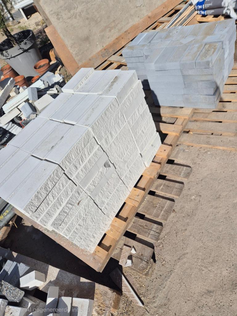 Nieuwe grijs en witte metselstenen voor tuin en bouw, Ophalen of Verzenden, Nieuw, Bakstenen