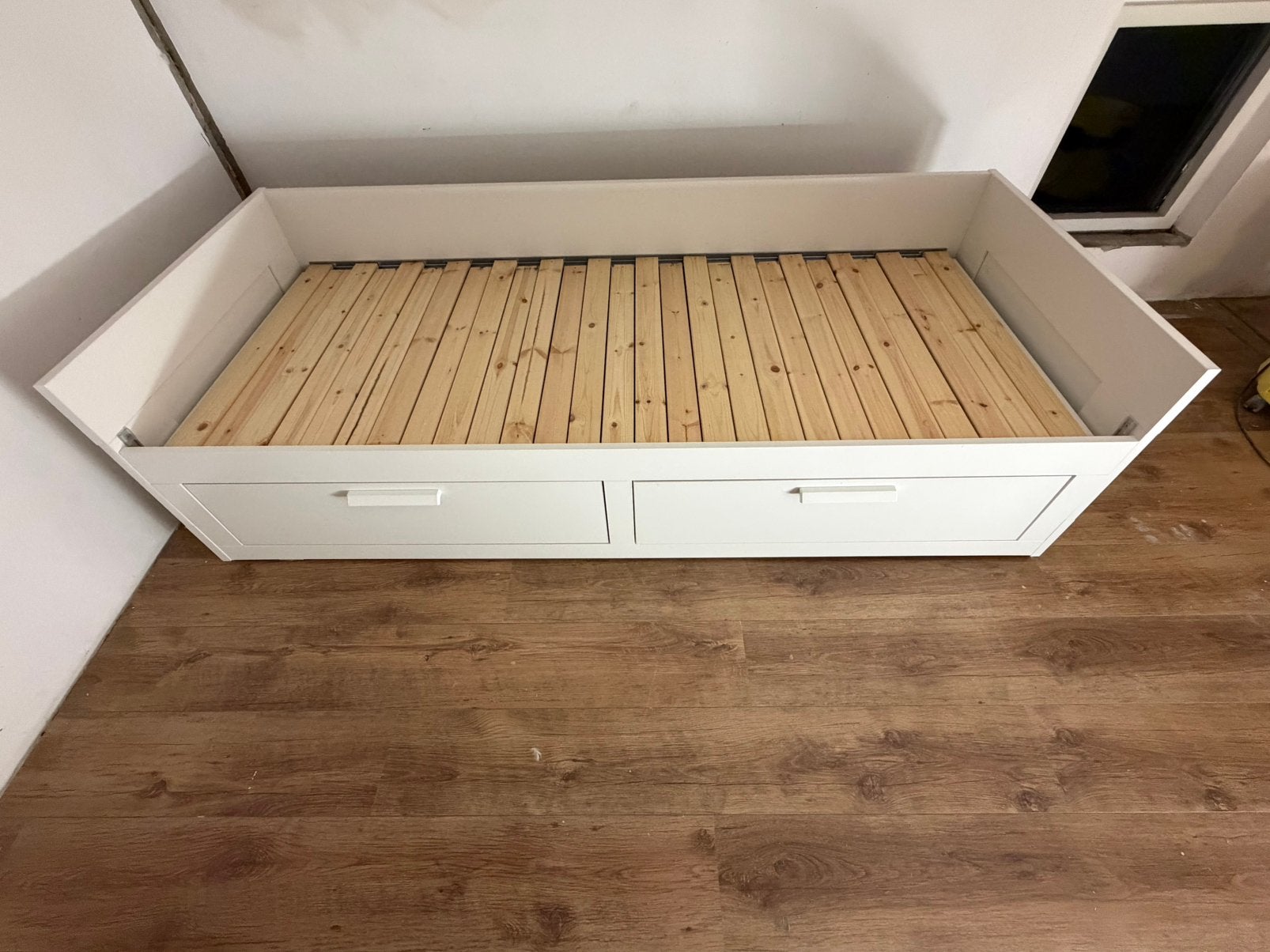 Ikea brimnes bed/bank, Ophalen, Wit, Tweepersoons, Zo goed als nieuw
