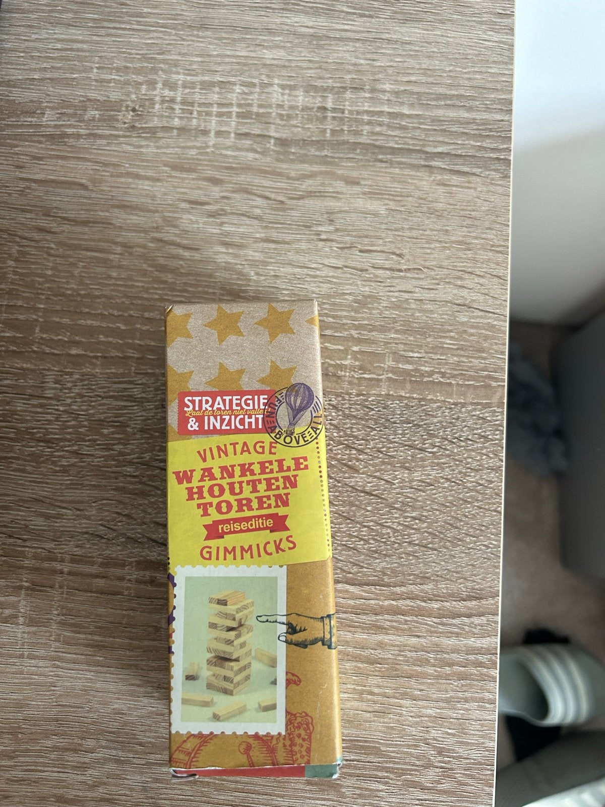 Vintage Wankele Houten Toren Reiseditie Gimmicks, Een of twee spelers, Ophalen, Zo goed als nieuw, Reisspel