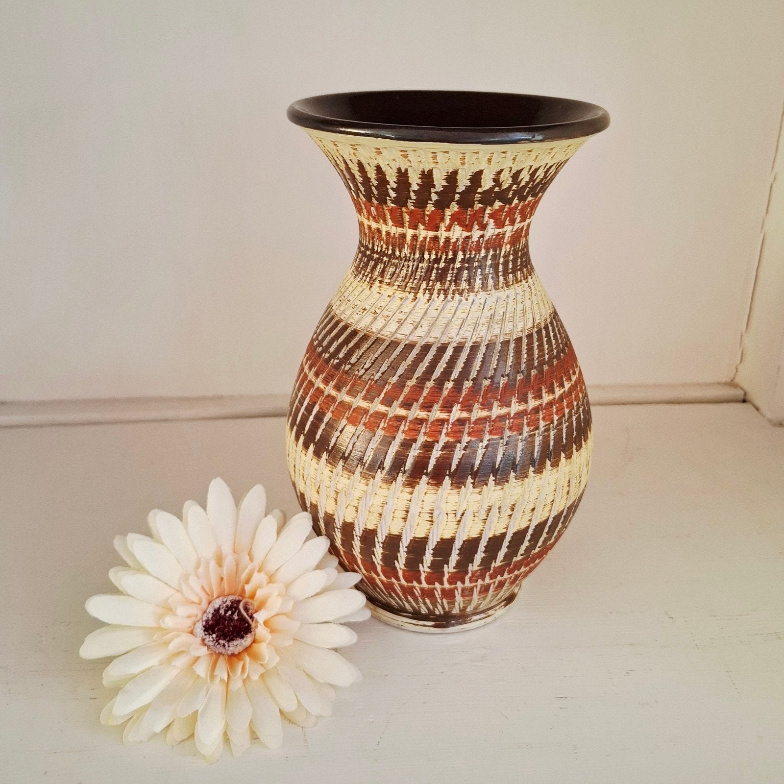 West Germany keramieken vaas 'Terra' - 20 cm, Ophalen of Verzenden