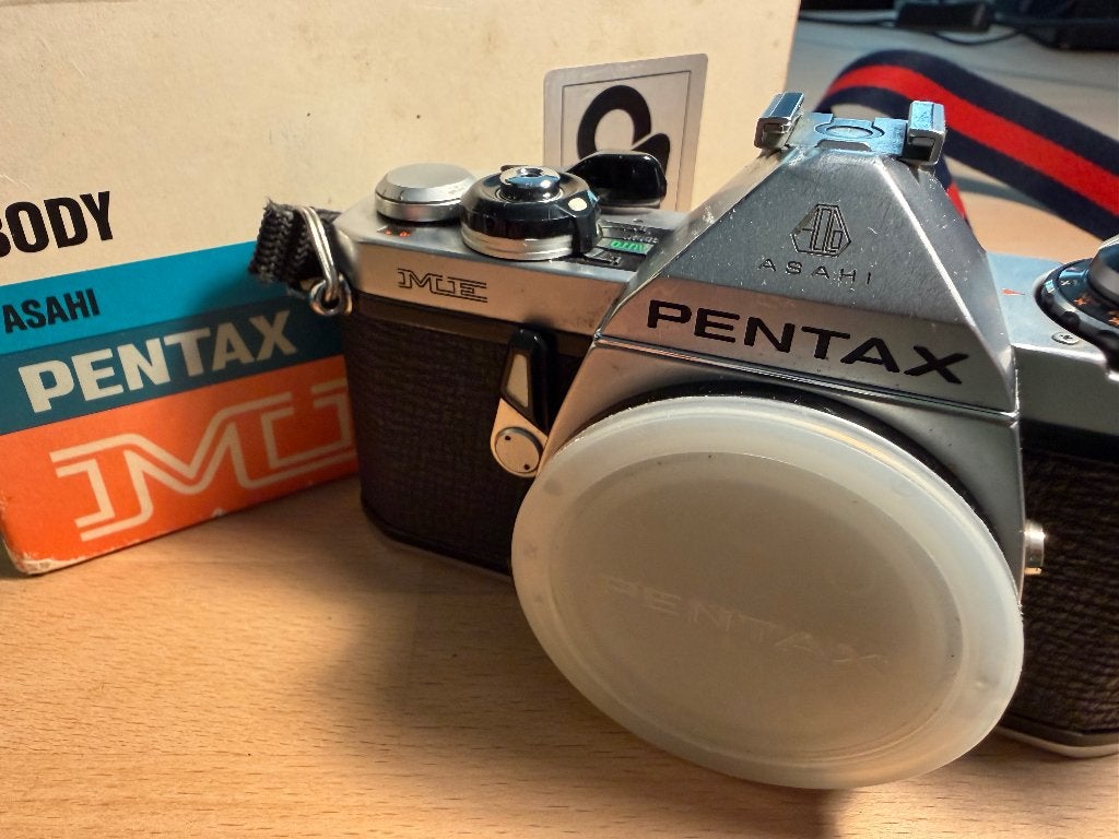 Pentax ME spiegelreflex met doos, Audio, Tv en Foto, Ophalen of Verzenden, Gebruikt, Spiegelreflex, Pentax