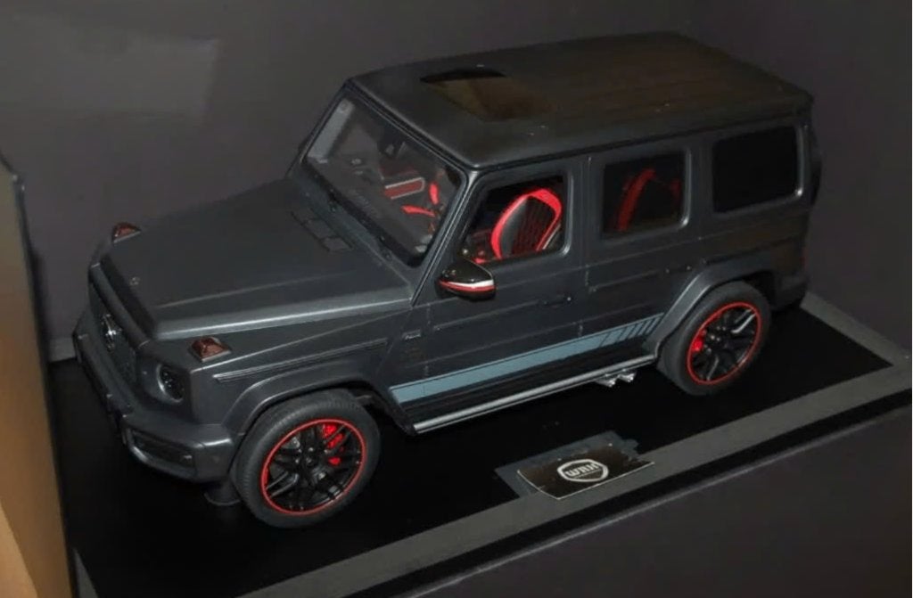 1:8 Minichamps Mercedes G63 AMG 2018 mattblack LTD 99 WRH, Hobby en Vrije tijd, Ophalen, Zo goed als nieuw, 1:5 t/m 1:8, Auto