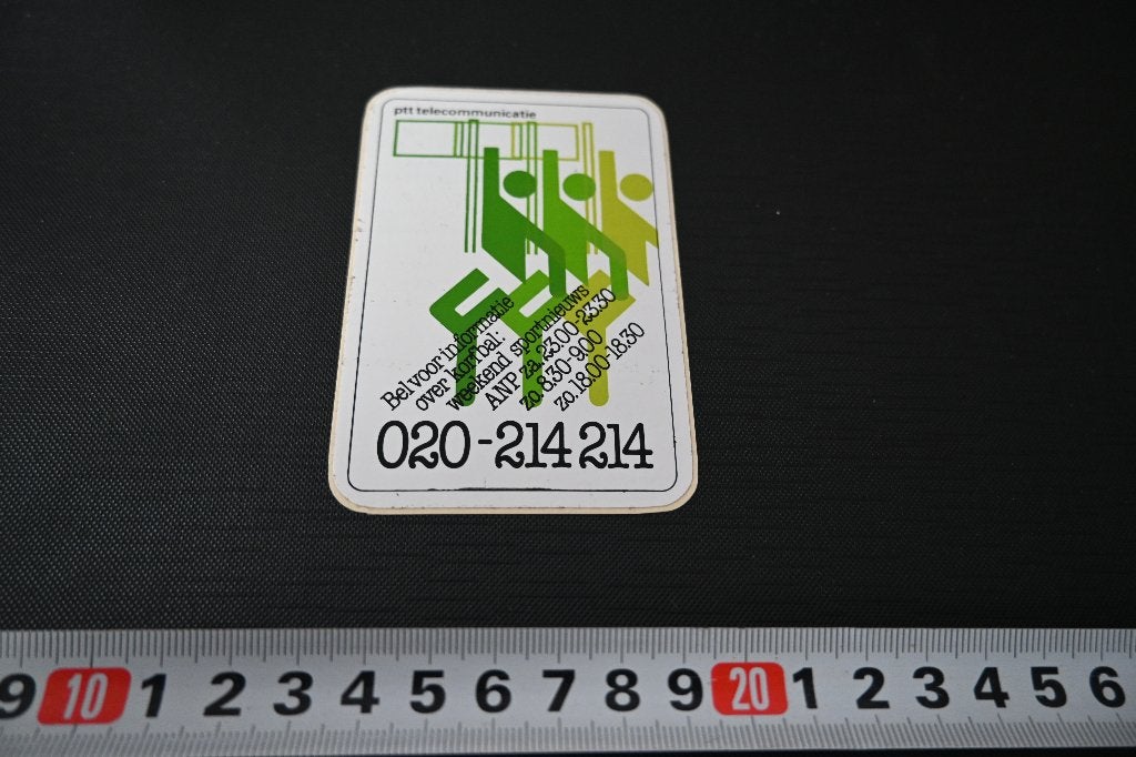 sticker PTT Telecommunicatie KORFBAL 020-214214, Ophalen of Verzenden, Zo goed als nieuw