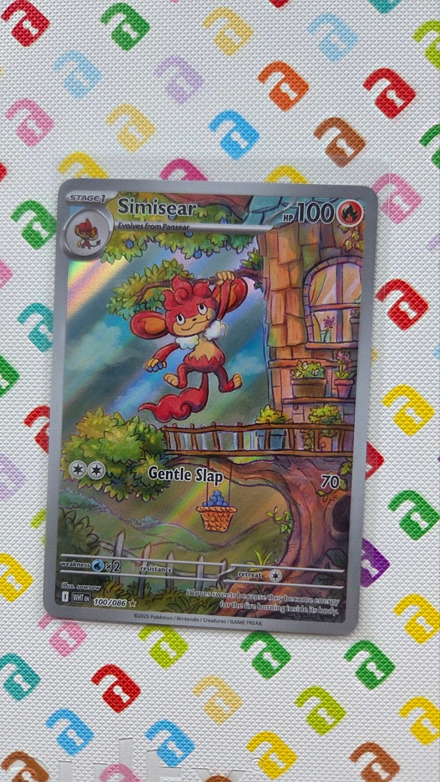 Simisear wht 100/086 - Pokémon Kaart, Ophalen of Verzenden, Zo goed als nieuw, Losse kaart, Foil