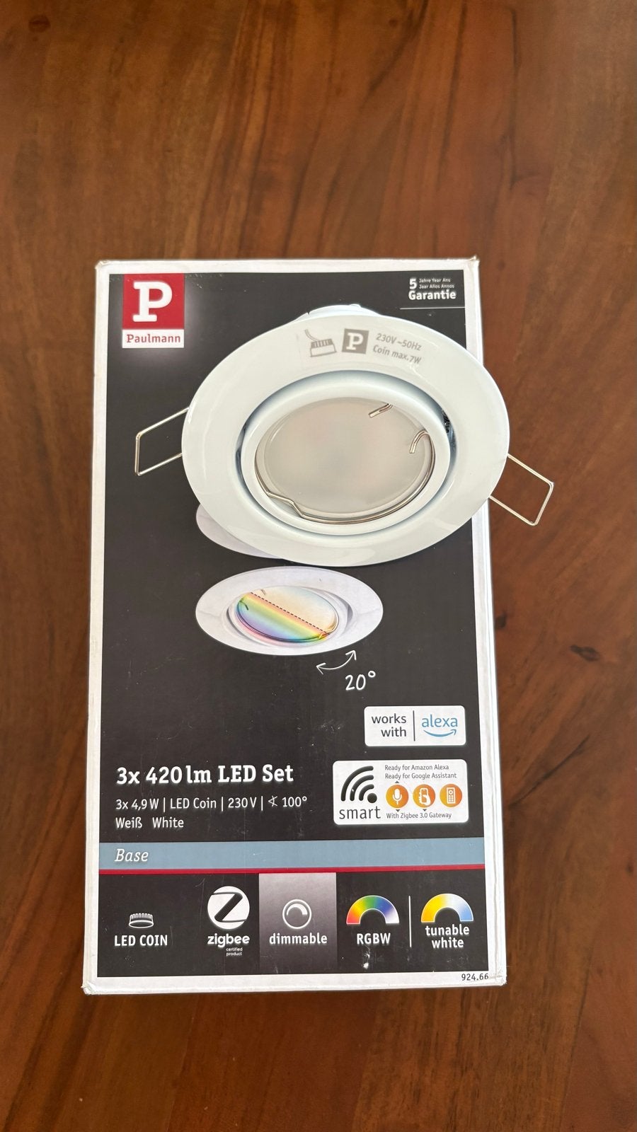 Paulmann Smart Home LED Inbouwspot Set 3x 4.9W Wit Zigbee, Dimbaar, Nieuw, Overige fittingen, Ophalen of Verzenden