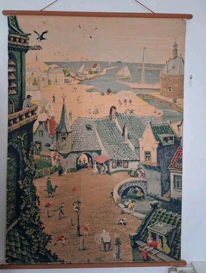 Originele W.G. van der Hulst Schoolplaat "Zomerplaat", Antiek en Kunst, Antiek | Schoolplaten, Ophalen