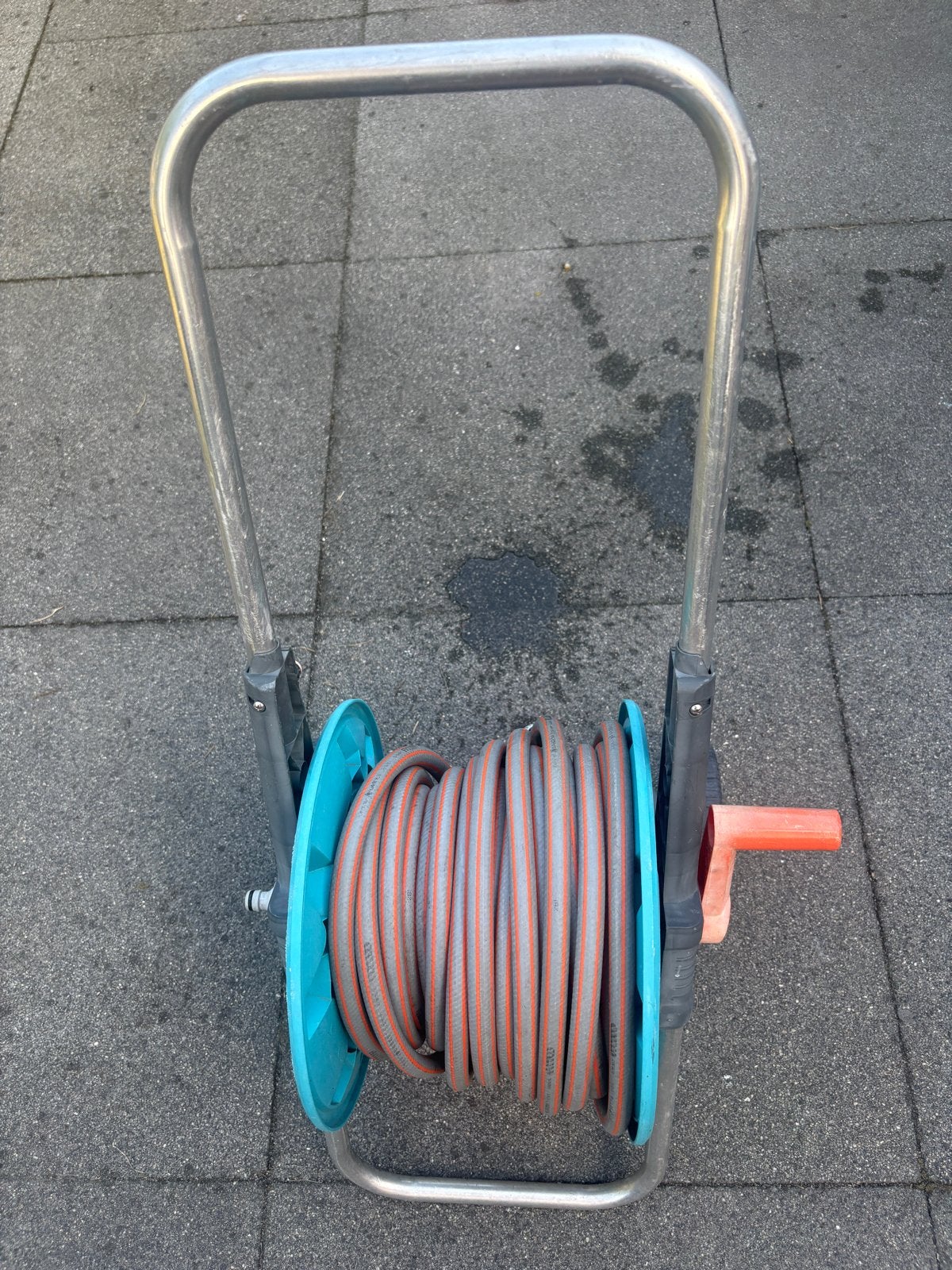 Gardena tuinslanghaspel met 20 meter slang, Ophalen, Gebruikt, Tuinslanghaspel