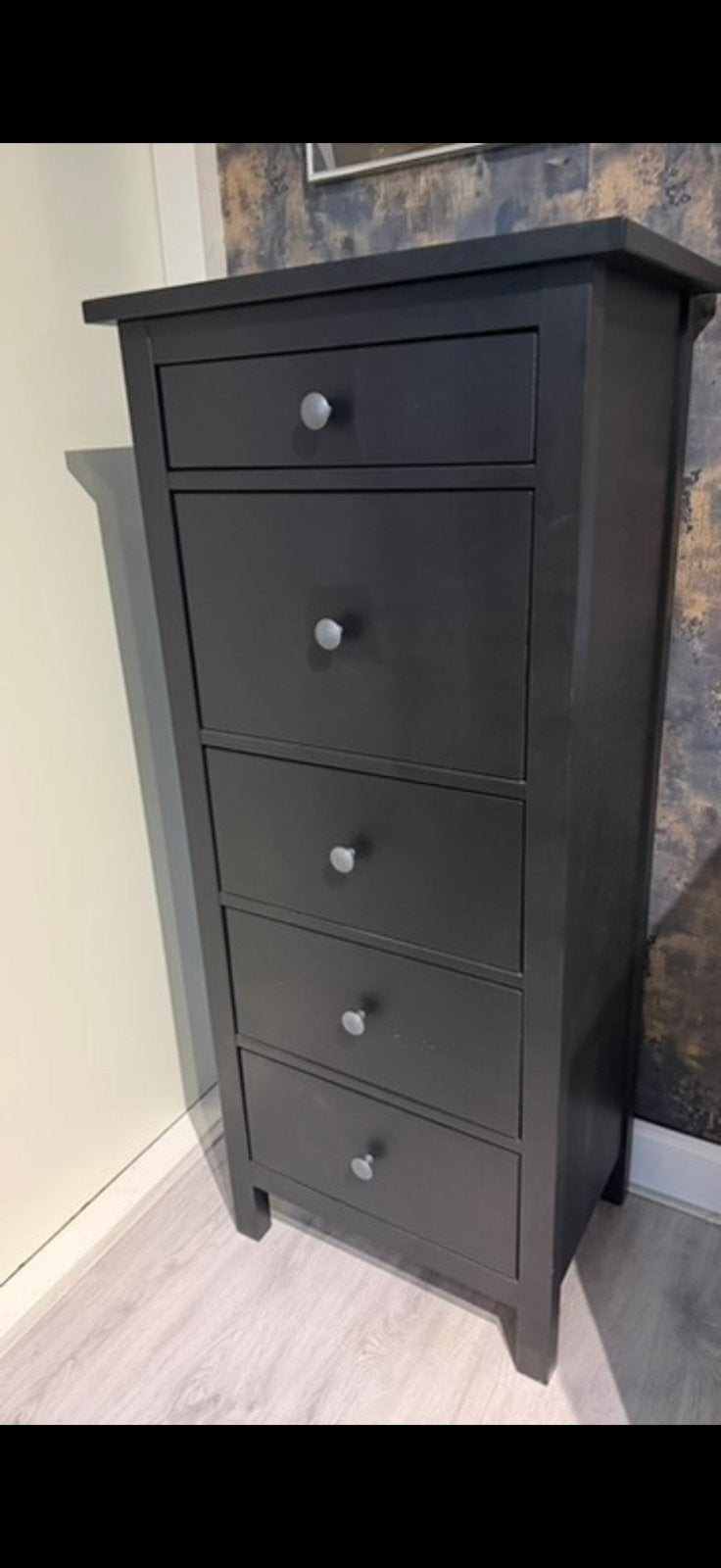 Ikea Hemnes ladekast zwart zgan, Ophalen, 5 laden of meer, Zo goed als nieuw, Minder dan 100 cm