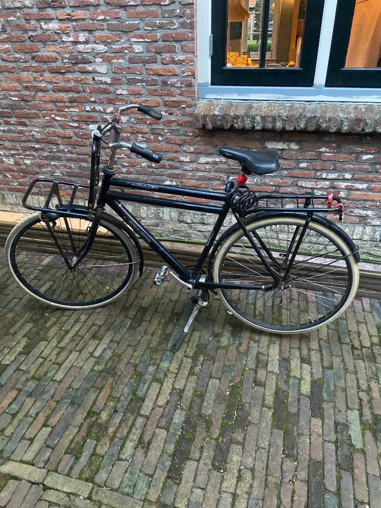 Sparta herenfiets met voordrager en achterdrager, zwart