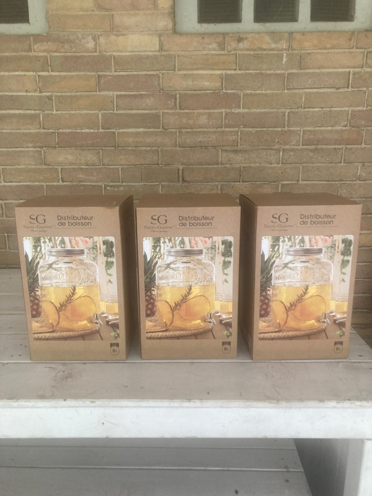 Glazen drankdispenser met tapkraan - 8 liter. 3 stuks, Ophalen, Nieuw, Overige merken, Glas