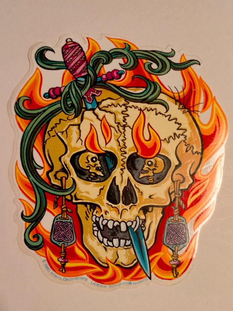 Skull Gothic punk vintage logo sticker RARE, Verzenden, Gebruikt, Overige typen