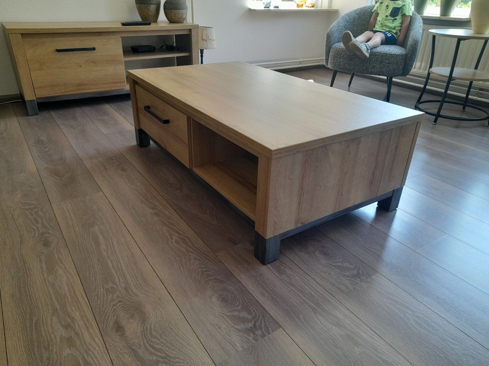 Eettafel, salontafel en tv-kast, 100 tot 150 cm, Modern, Industrieel, 50 tot 100 cm, Zo goed als nieuw