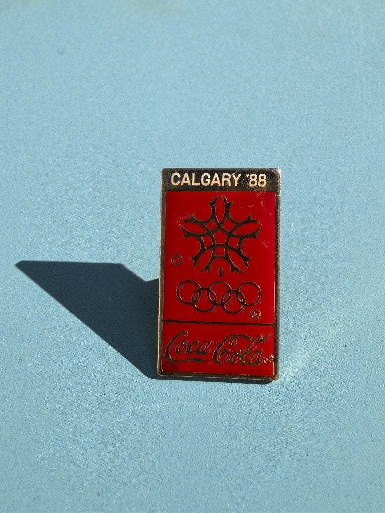 Vintage Pin van Coca-Cola vd Olympische Spelen van Calgary, Ophalen of Verzenden, Gebruikt, Sport, Speldje of Pin