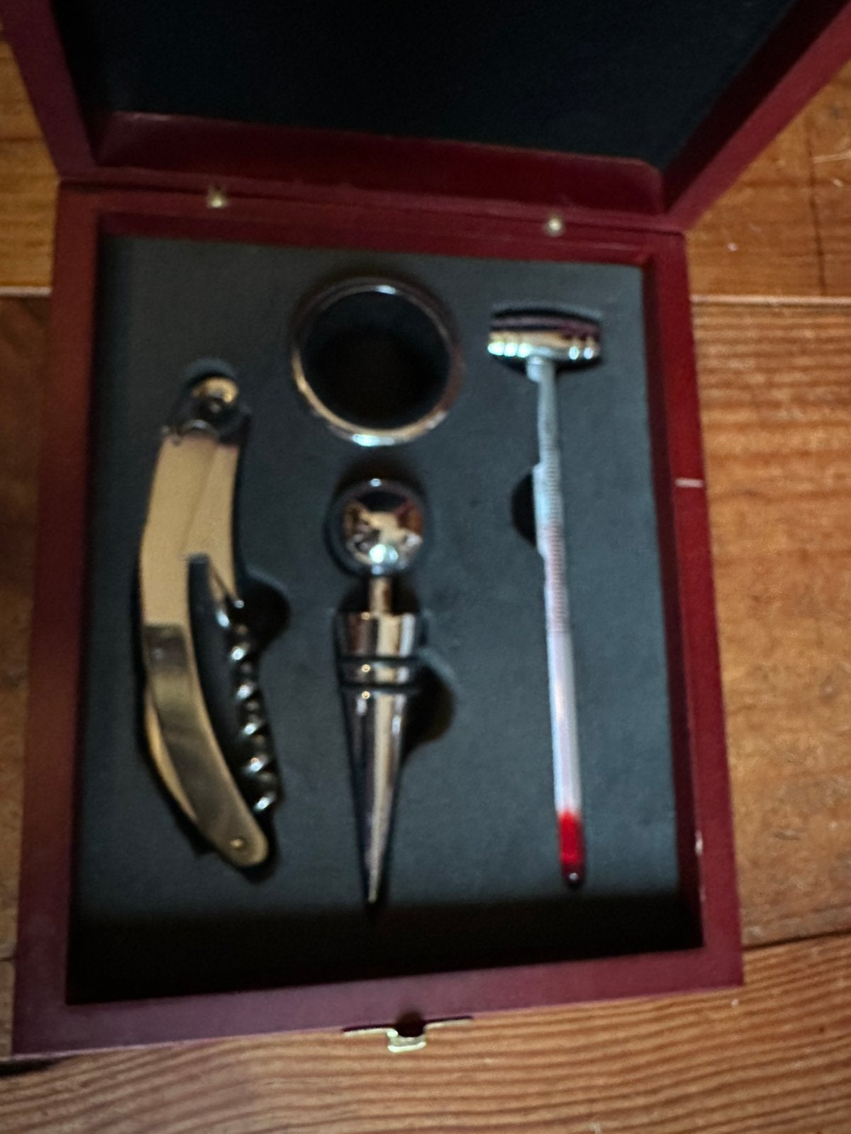 Lux houten doosje met wijnattributen, Ophalen of Verzenden, Nieuw, Overige gebieden, Overige typen