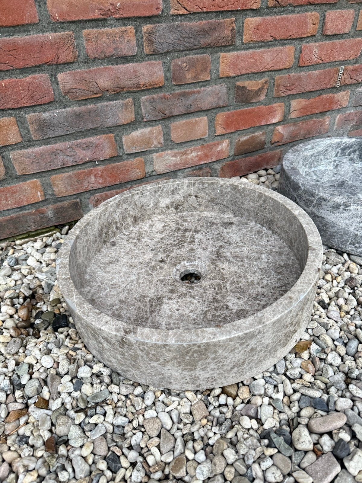 Twee Natuursteen Waskommen - Marmer Look, Ophalen, Nieuw, Steen, Wastafel