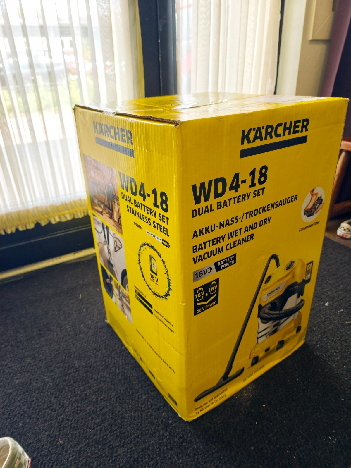✅Kärcher WD4-18 S dual battery draadloos op accu❗, Kärcher, Draadloos, Nieuw, Ophalen of Verzenden