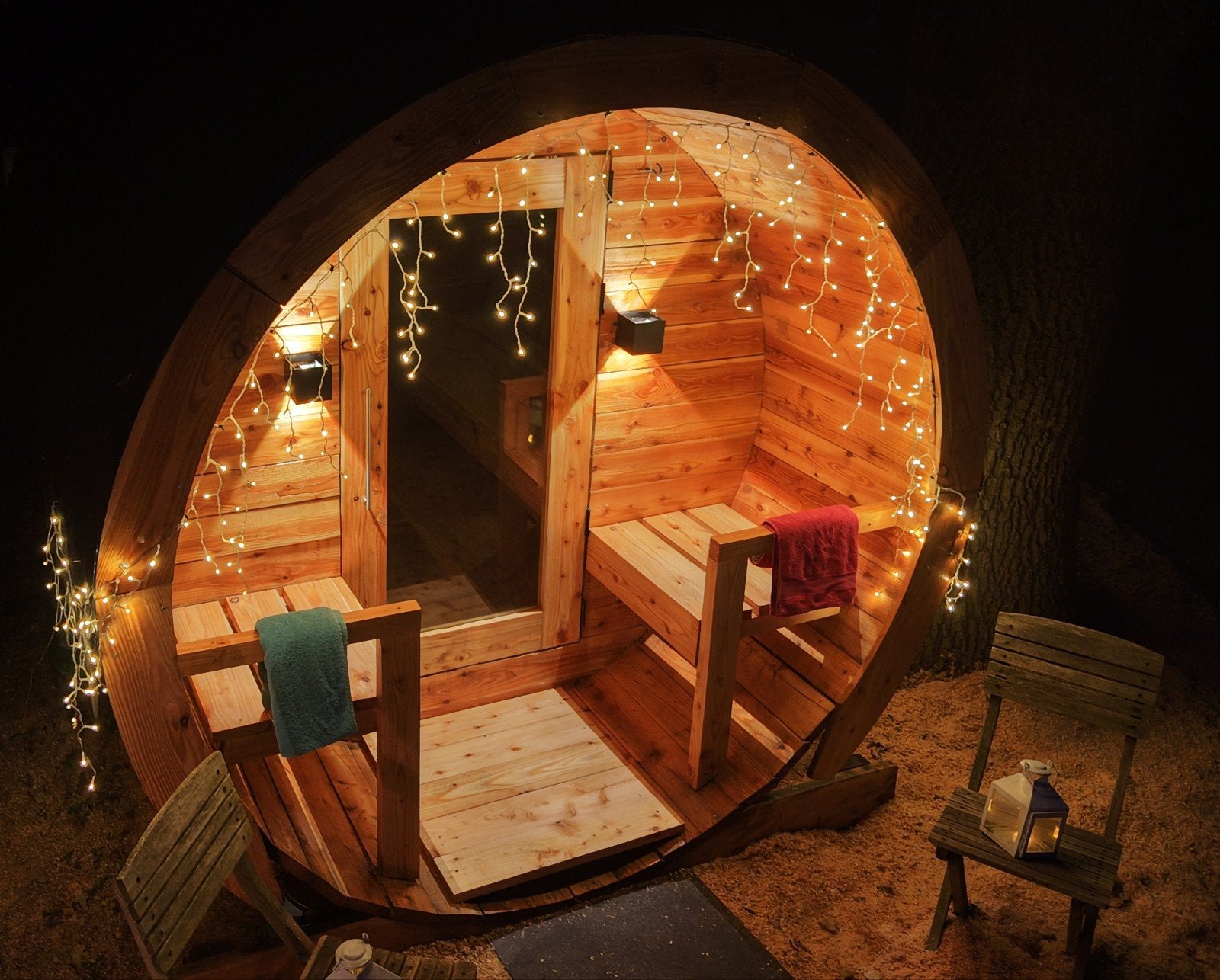 Barrelsauna | ligsauna | buitensauna I barrel | Ø216x282 cm, Ophalen, Zo goed als nieuw, Fins of Traditioneel, Complete sauna