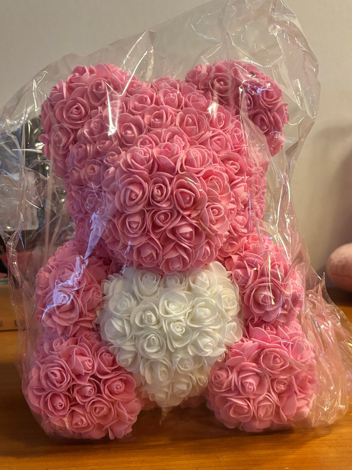 Grote Roze Rozenbeer met Wit Hart - Nieuw - Rosebear, Ophalen of Verzenden, Nieuw