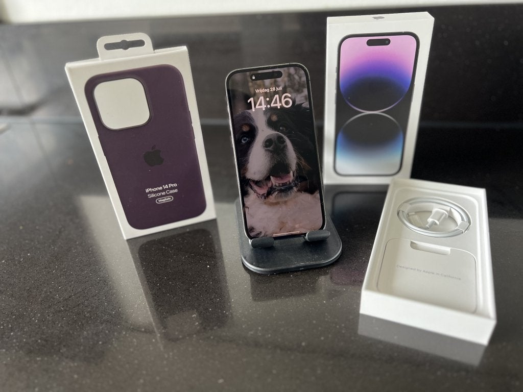 A2894,  iPhone 14 Pro Max,  256GB, Purple, 256 GB, Cupertino, Zwart, Refurbished