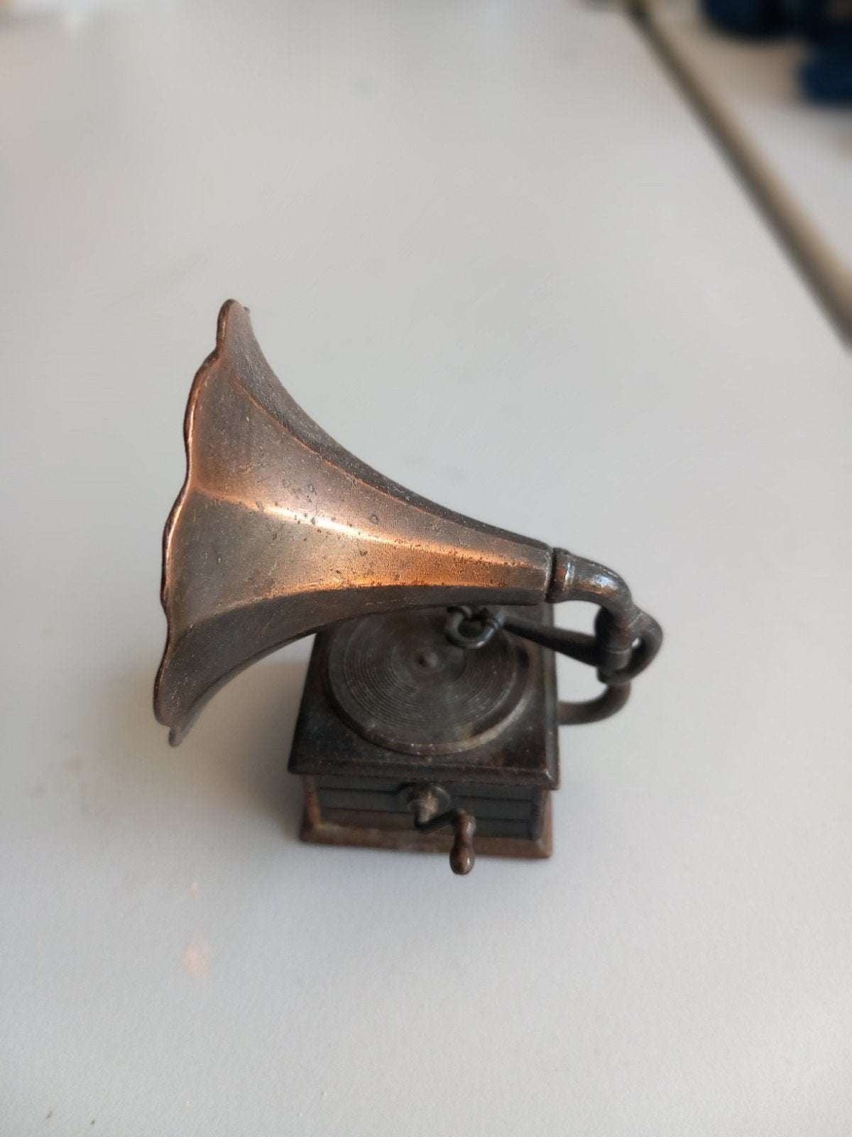 Miniatuur Grammofoon Puntenslijper - Vintage Decoratie, Ophalen of Verzenden