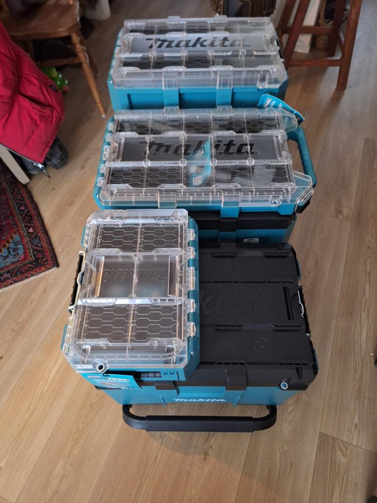 Makita Makpak Koffersysteem - Complete Set, Doe-het-zelf en Verbouw, Gereedschapskisten, Ophalen of Verzenden, Nieuw