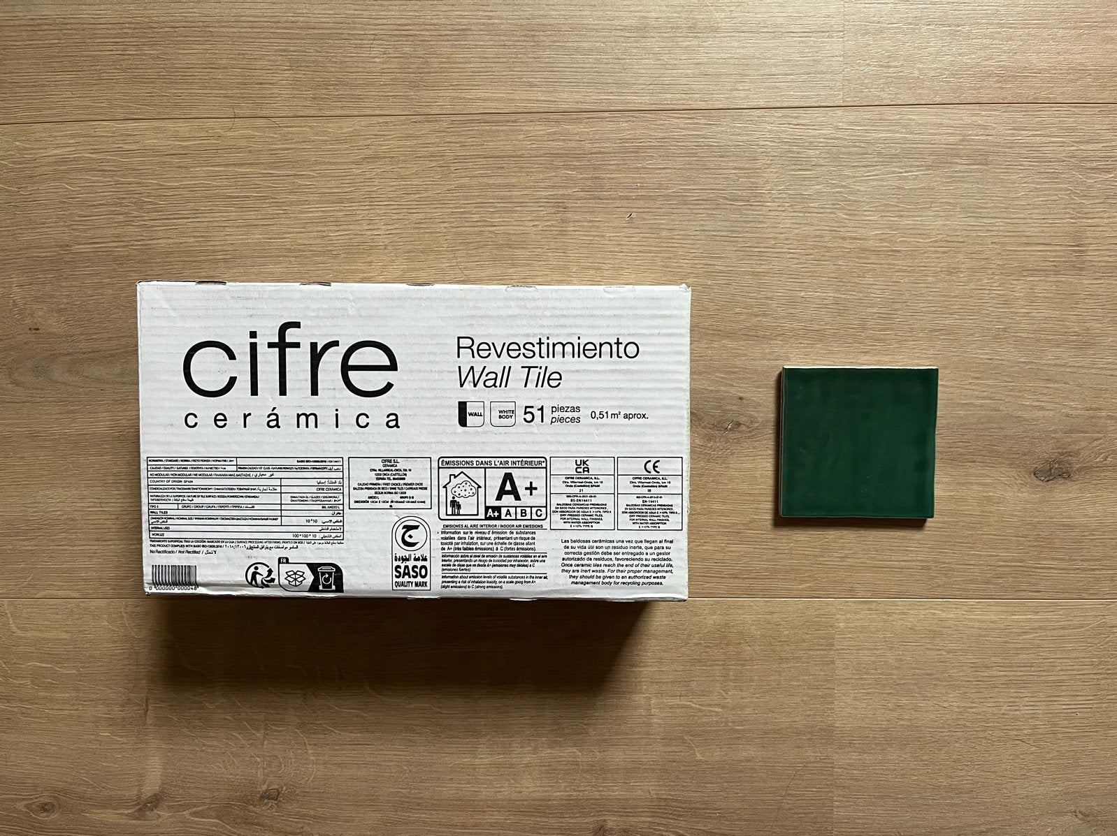 Cifre Ceramica Zellige Olive 10x10 Wandtegels - Nieuw, Ophalen, Nieuw, Minder dan 20 cm, Minder dan 5 m²