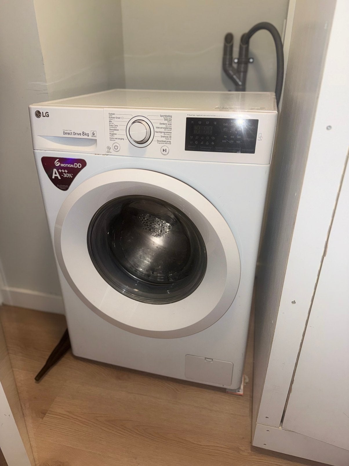 LG wasmachine 8 kg – Inverter Direct Drive, Ophalen, Zo goed als nieuw, 85 tot 90 cm, 1200 tot 1600 toeren