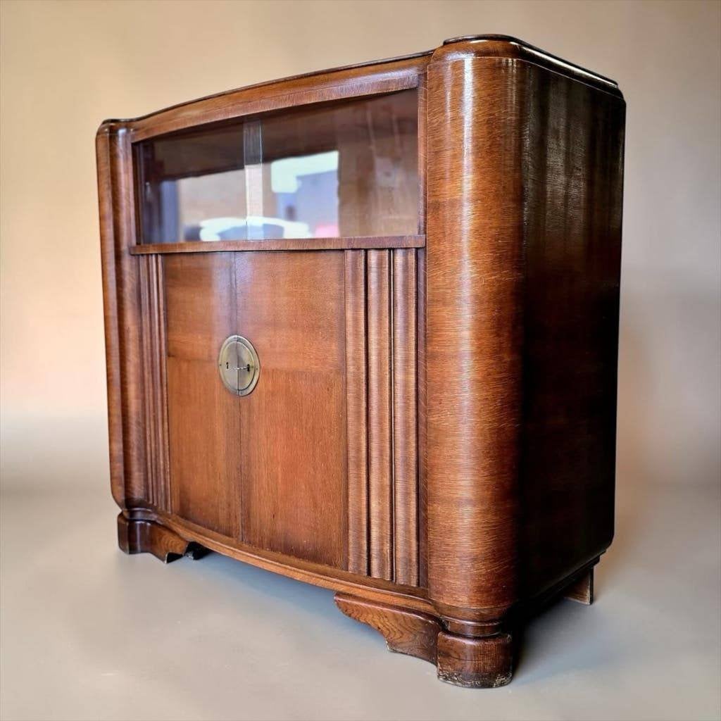 Vintage art deco houten kast / commode, Ophalen, Gebruikt, 50 tot 70 cm, 100 cm of meer