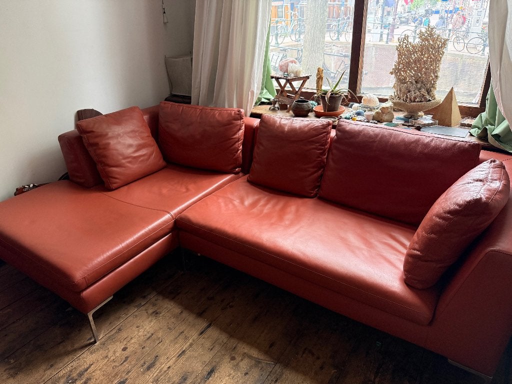 B&B Italia, Charles, leer, Ophalen, Gebruikt, Leer