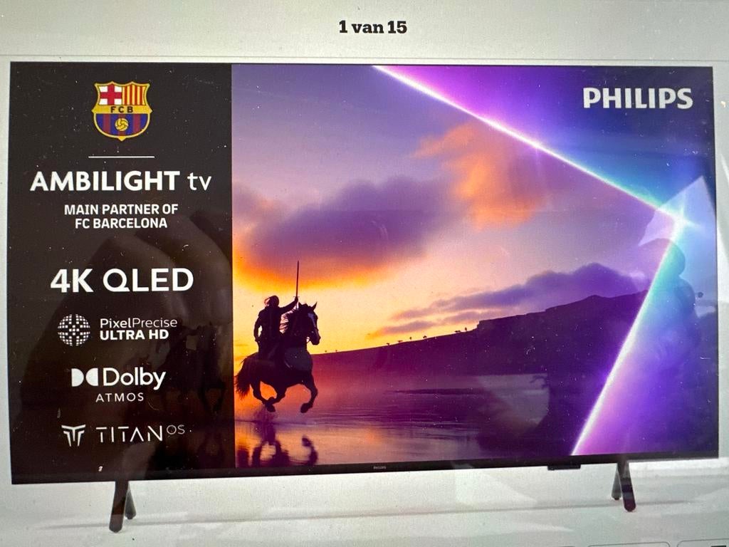 Nieuwe Philips Ambilight 55 inch 4K QLED SMART TV, Ophalen, Philips, QLED, 50 Hz