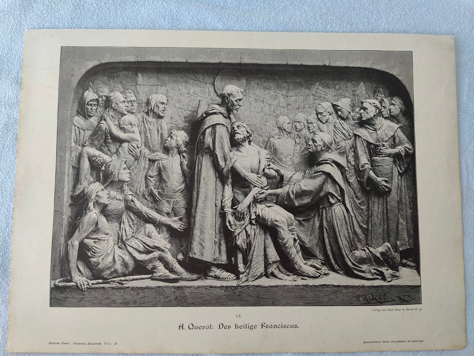 A. Querol - Der heilige Franciscus, Antiek en Kunst, 1800 - 1899, Religie, Ophalen of Verzenden, Origineel