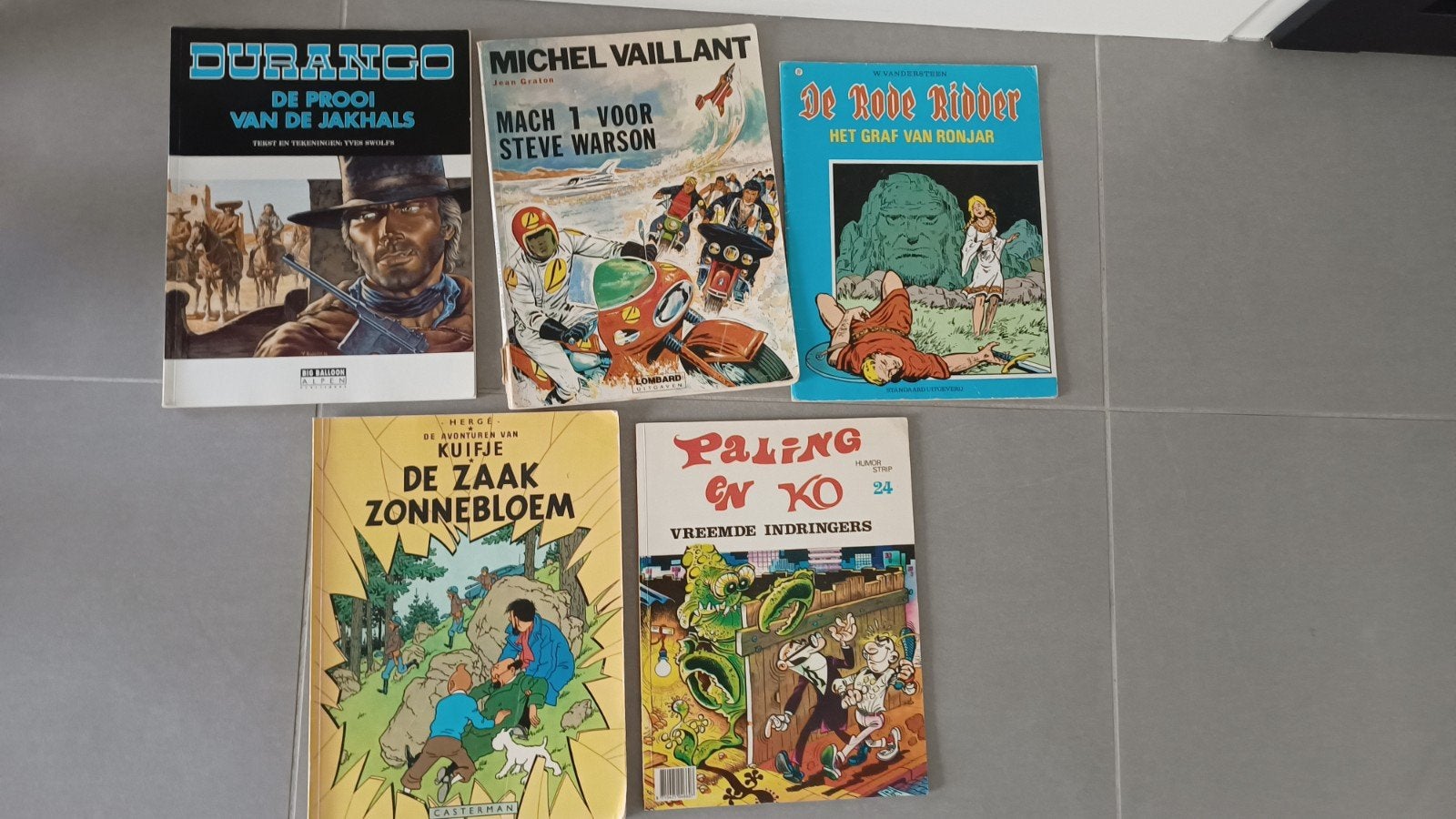stripboeken: Durango, Michel Vaillant, Rode Ridder, Kuifje, Meerdere stripboeken, Ophalen of Verzenden, Gelezen