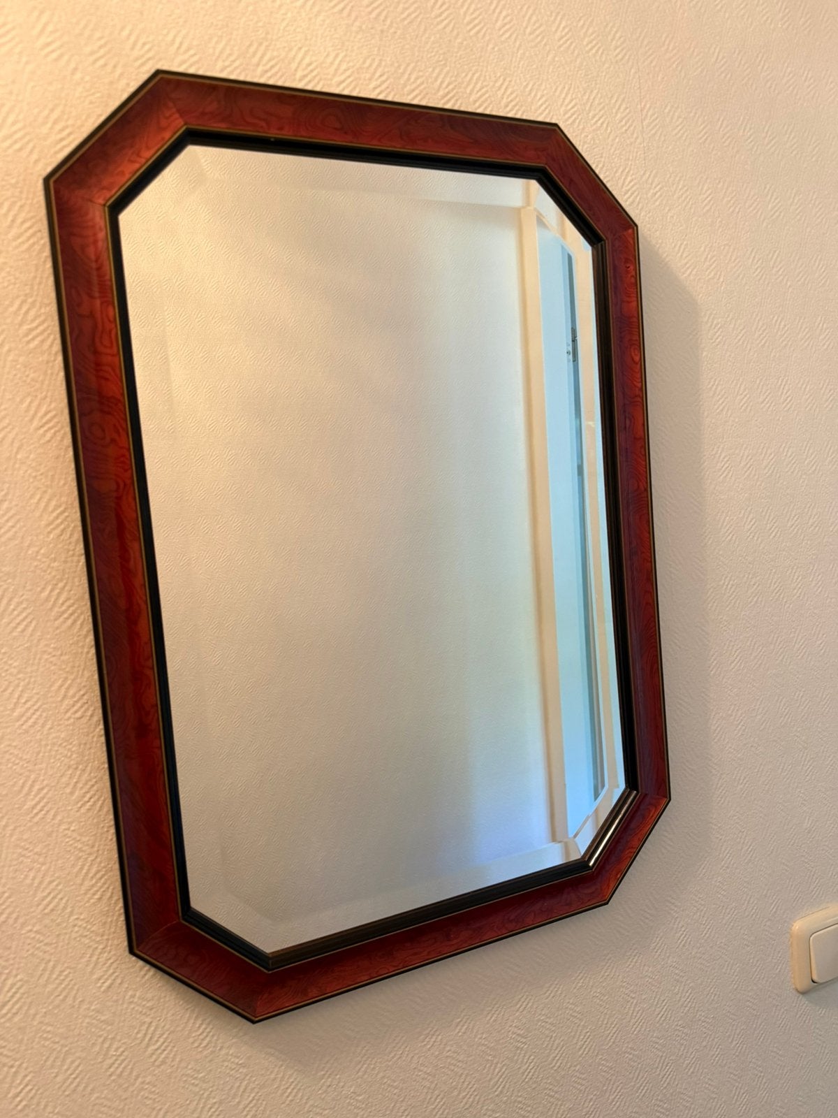 Mooie spiegel facet geslepen, Ophalen of Verzenden, Zo goed als nieuw, Minder dan 100 cm, Rechthoekig